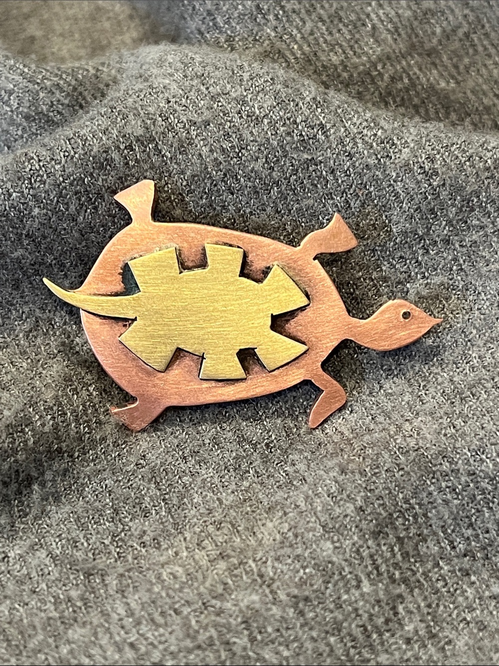 Peggy Miller Copper & Brass Turtle Brooch